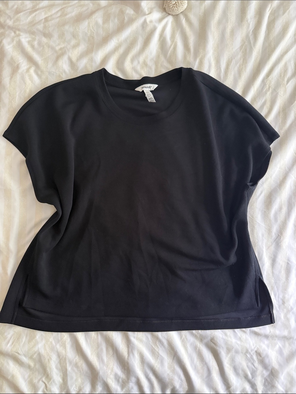 SPANX Air Essentials Black Crewneck Tee PLUS SIZE 1X EUC